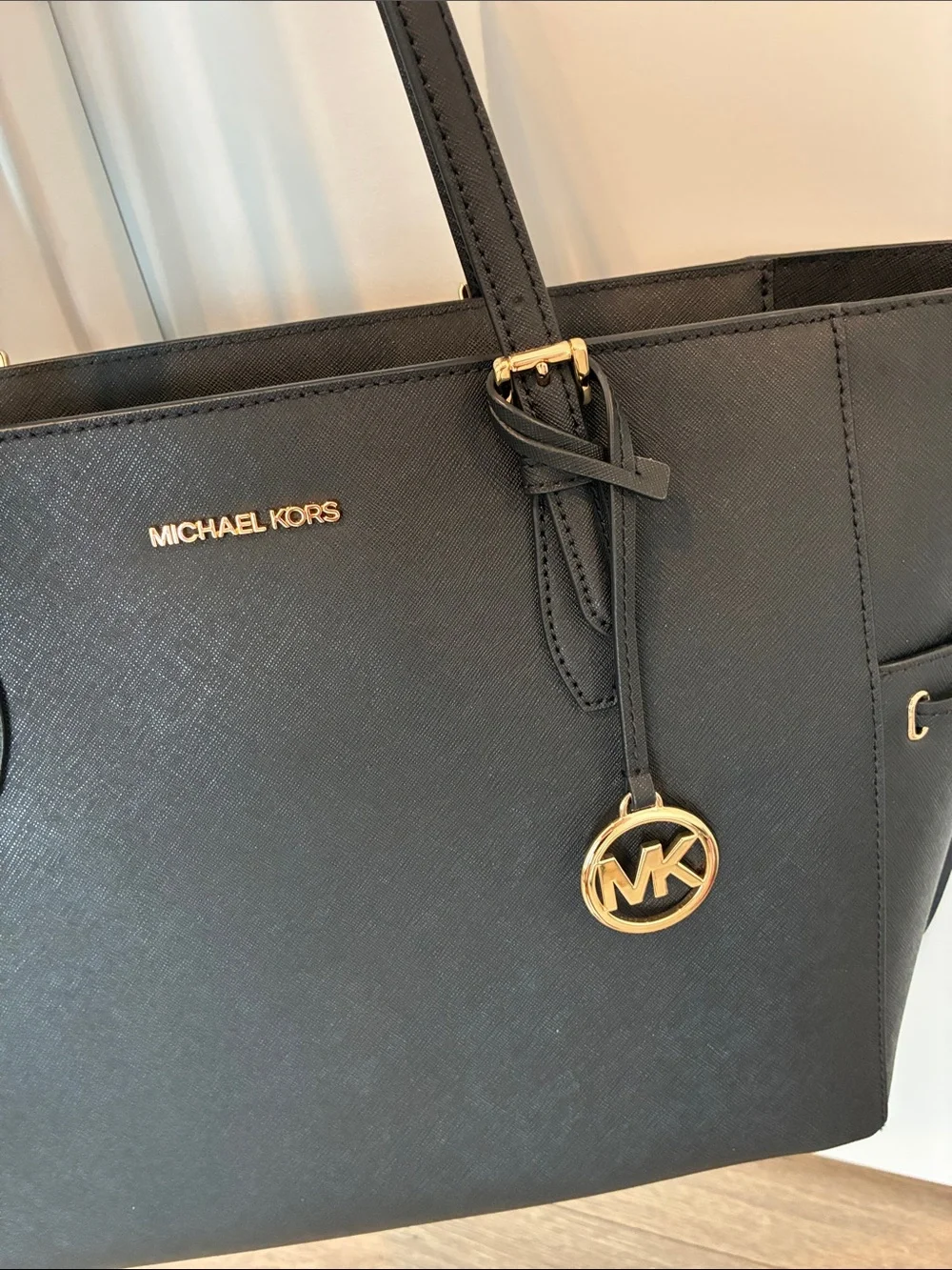 Michael Kors Black Tote with Gold Hardware